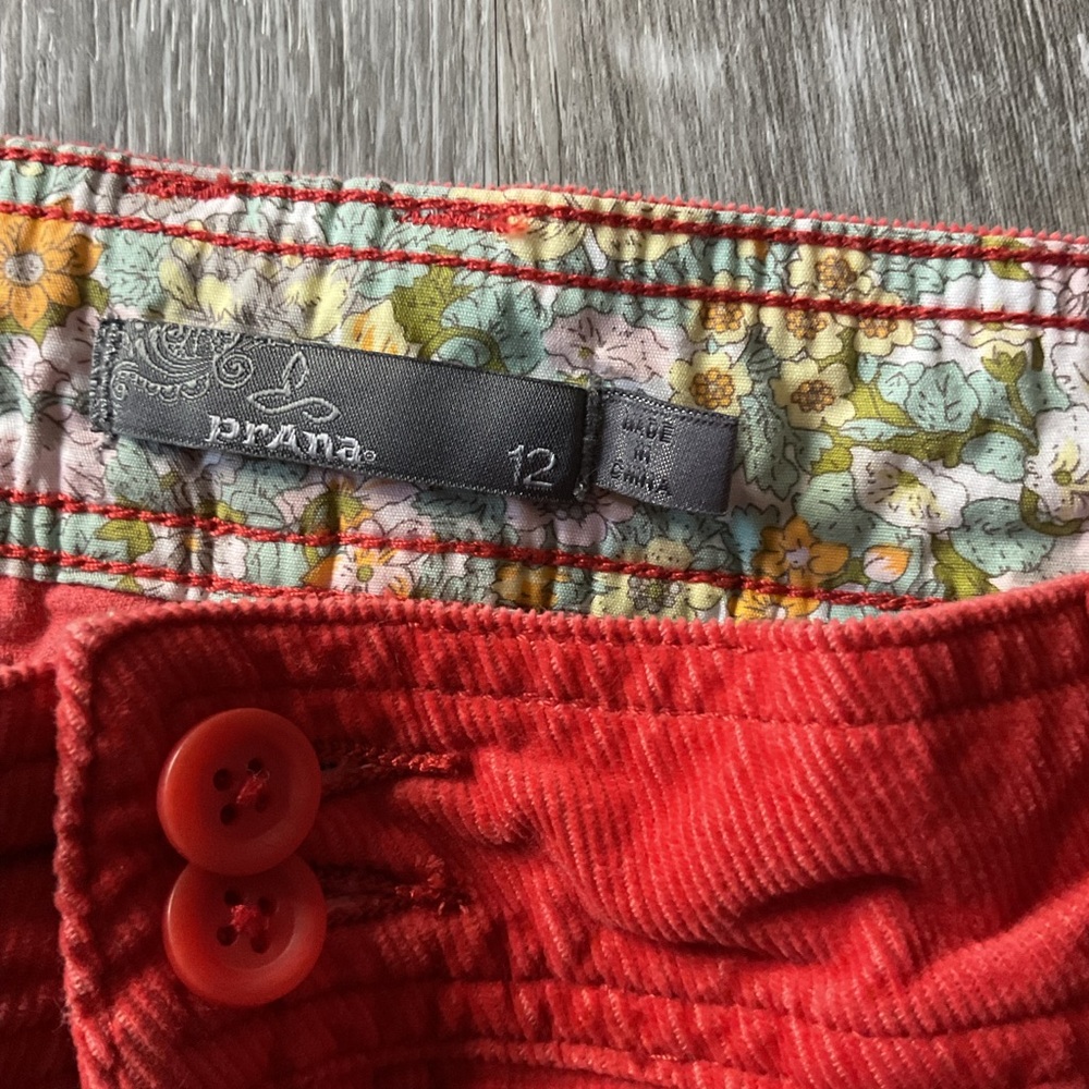 Prana Red Women's Corduroy Shorts - Picture 4 of 5